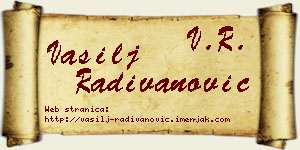 Vasilj Radivanović vizit kartica